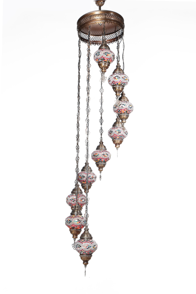 9in1 Antique Mosaic Helezon Chandelier